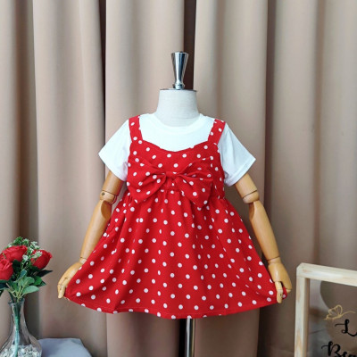 dress anabell happy ribbon polka - dress anak perempuan (ONLY 6 PCS)